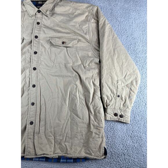 World Island Shirt Shacket Mens 2XLT Flannel Lined Brown Button Down Warm - Picture 4 of 12